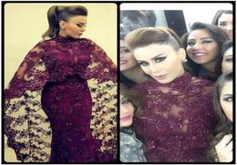 NOUVELLE ABAYA à Dubaï Robes de soirée en dentelle violette Sirène Sirène musulmane de fête arabe robe de fête New Yousef Aljasmi Kaftan Robe 2181151062