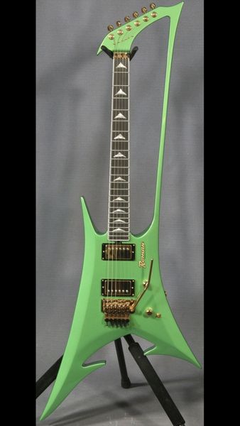 New Abstract Enterprize Guitar NOUVELLE guitare électrique Roman Abstract Metallic green Neck Through Body