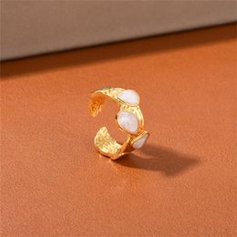 Nieuwe abstract Natural Shell Ring Opening Verstelbare vrouwelijke Persoonlijkheid Simple Fashion All-Match sieraden Accessoires Geschenk