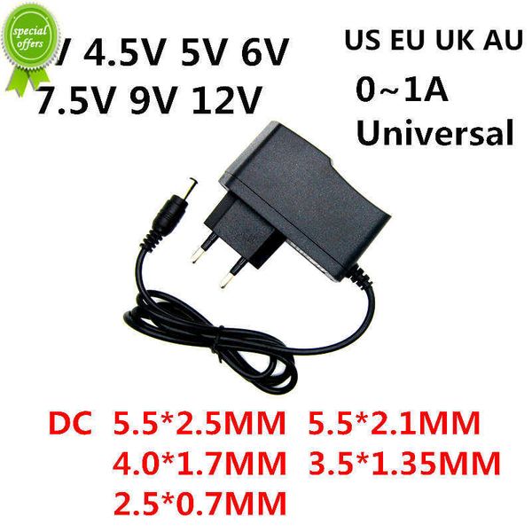 Nuovo AC 110-240 V DC 3 V 4,5 V 5 V 6 V 7,5 V 9 V 12 V per 0,5 A 1 A Striscia luminosa a LED Adattatore universale Convertitore 12 V Volt Caricatore di alimentazione