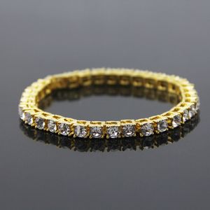 Nouveaux accessoires Hip Hop simple rangée diamant orthèse dentelle Bracelet hommes mode ornement usine en gros