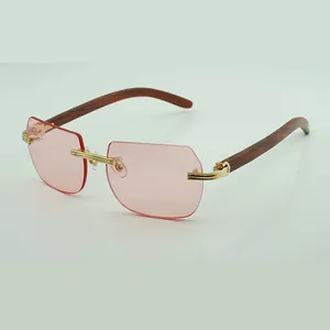 Nouvel accessoire lunettes de soleil en bois naturel chanfreiné 0286O avec nouvelle quincaillerie et pieds en bois d'origine Taille : 56-18-140 mm