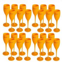 Nouveau acrylique VeUve Pink Orange Champagne flûtes en gros verres à vin de fête en gros acrylique