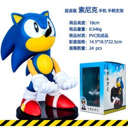 New Action Toy Figures sonic Figure Model Cartoon Mobile Phone Holder Console Holder For Children Fans Fans Gift in Boxed