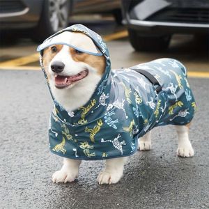 Nouveau adorable arc de dinosaure, vêtements imperméables de chien, vêtements d'animaux de compagnie pour les jours de pluie
