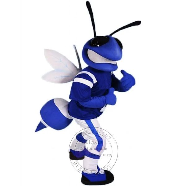 Nouveau adulte bleu abeille mascotte Costume lycée mascotte personnalisé déguisement thème déguisement