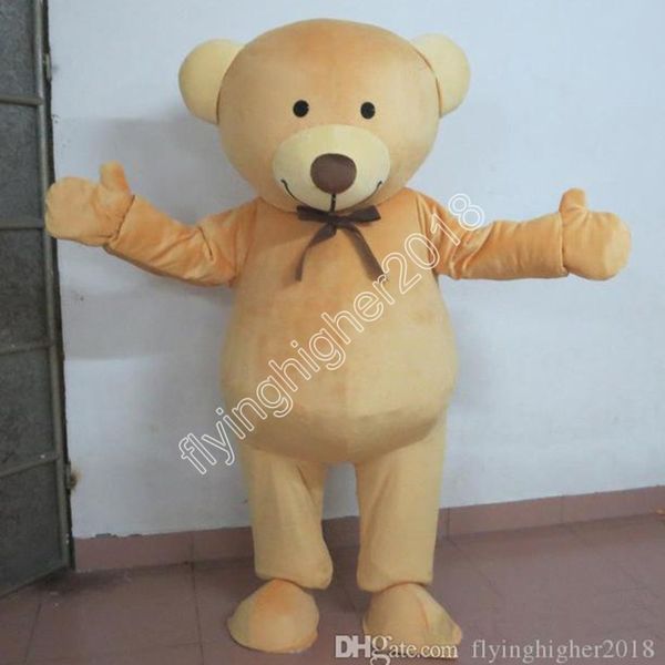 Nouveau Costume de mascotte d'ours en peluche brun adulte personnaliser personnage de thème Anime dessin animé taille adulte Costumes d'anniversaire de noël