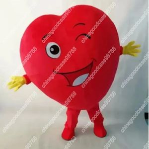 Nouveau adulte caractère mignon coeur rouge vêtements mascotte Costume Halloween robe de noël complet corps accessoires tenue mascotte Costume