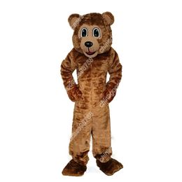 Nouveau adulte caractère haute qualité brun puissance ours mascotte Costume Halloween robe de noël complet corps accessoires tenue mascotte Costume