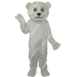 Nouveau personnage adulte petit ours polaire Costume de mascotte Halloween robe de noël accessoires complets du corps tenue Costume de mascotte