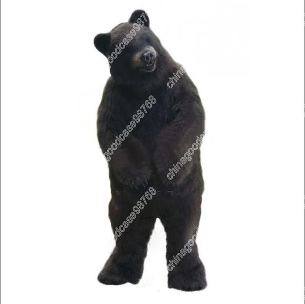 Nouveau Costume de mascotte d'ours noir de qualité de caractère adulte robe de noël d'halloween accessoires complets de corps Costume de mascotte