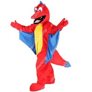Nouveau personnage adulte mignon Dragon rouge Costume de mascotte Halloween robe de noël accessoires complets du corps tenue Costume de mascotte