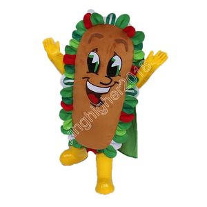 Nieuwe volwassen schattige hotdog mascotte kostuum aanpassen cartoon anime thema karakter volwassen maat kerst verjaardagsfeestje kostuums