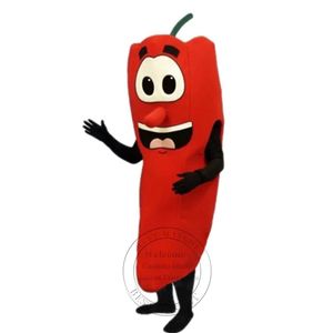 Nouveau costume de mascotte de chili rouge mignon adulte