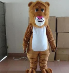 NIEUWE VOLLEDIGE DELUXE BROWN BROWN HET LION PARTY Mascot Costume Christmas Fancy Dress Halloween Mascot -kostuum