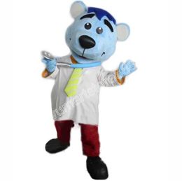 Nieuwe volwassen dokter beer mascotte kostuums Halloween kerstevenement rollenspel kostuums rollenspel jurk bont set kostuum