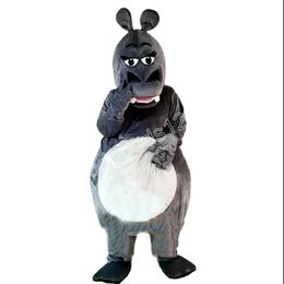 Nieuwe volwassen grijze hippopotamus mascotte kostuums Halloween Fancy Party Dressje CiToon personage Carnival Kerstmis Pasenreclame Verjaardagsfeestje Kostuum