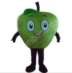 Nuevos disfraces de mascota de Apple verde para adultos, traje de personaje de dibujos animados, traje de fiesta al aire libre de Navidad, ropa de publicidad promocional de tamaño adulto