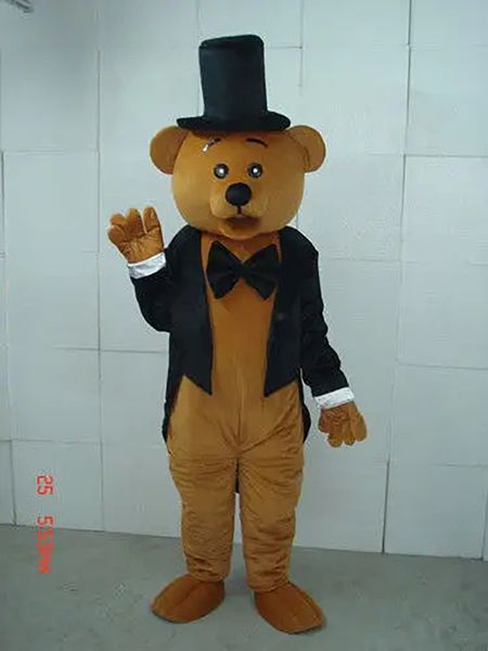 Nuevo para adultos FUMA VENTA CALIENTE LINDO CENTLERMAN Bear Fancy Mascot disfraz de disfraces de navidad
