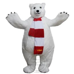 Nouveau Costume de mascotte ours polaire adulte déguisement carnaval fête d'anniversaire costume en peluche