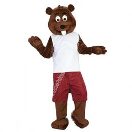Nieuwe volwassen realistische lichtgewicht Beaver Mascot -kostuum Custom Fancy kostuumkostuum thema Fancy Dress