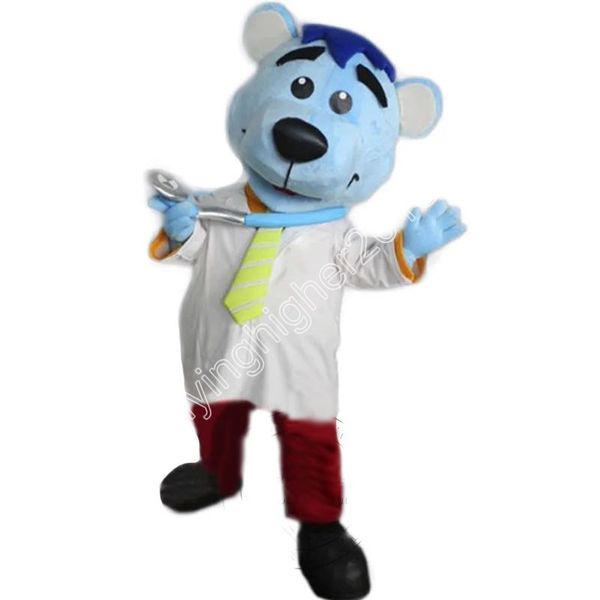 Nouveau adulte Super mignon docteur ours mascotte Costume dessin animé thème déguisement carnaval performance vêtements fête tenue de plein air