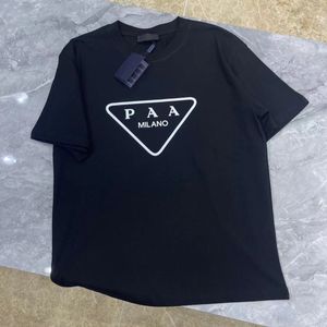 Nieuwe geavanceerde versie heren T-shirt Italië trendy kleding PAA driehoek letterprint paar zomer katoen ronde hals heren damesmode