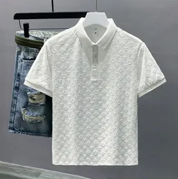 Nueva camiseta Polo informal de Jacquard de moda de lujo asequible, cómoda camiseta transpirable de verano para jóvenes con solapa delgada, camiseta de manga corta para hombres