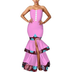 Nieuwe Afrikaanse jurken voor vrouwen Dashiki Mantelmouwen Afrika Kleding Plus Size Patchwork Party Jurken voor Dames WY3793