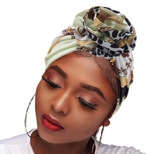 Nieuwe Afrikaanse hoofde kop tulband Knot Hoofdwrap Ethnic Hair Wrap Pre-Tied Bonnet Beanie Cap Head Wraps for Women and Girls