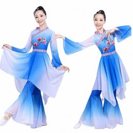 Nieuwe Ailian Klassieke Dans Kleding Chinese Volksdansvoorstelling Kleding Moderne Fan Kleding Kostuum Prom Dres VROUWEN y8gK #