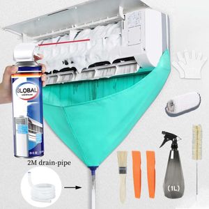 Nouveau Kit de sac de nettoyage de climatiseur, couvercle de nettoyage de climatisation anti-fuite avec tuyau d'eau de vidange, ensemble complet d'outils de nettoyage