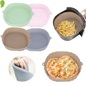 Nieuwe AirFryer Herbruikbare Pot Siliconen Gemakkelijk Te Reinigen Oven Bakplaat Ninja Ronde Voering Pizzaplaat Grillpan Mat Luchtfriteuse Accessoires