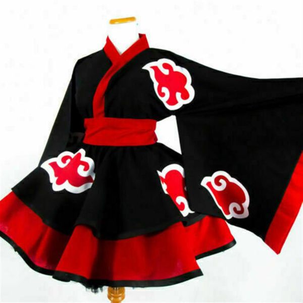 Nouveau Akatsuki femme Lolita Kimono robe Cosplay Costume sur mesure Made249K