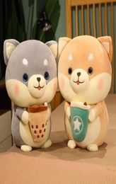 Nouveau akita chien en peluche poupée tout mignon grand Shiba inu dormir oreiller tasse à thé poupée lait tasses muppet gifts6818611