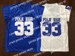 New Al Bundy # 33 Polk High Maillot de Football Homme Marié Avec Enfants Cousu Bleu Blanc S-3XL Haute Qualité