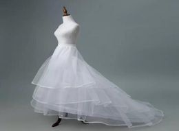 Nieuwe Aline 2 hoepel Chape Crinoline Petticoat trein petticoats voor dames trouwjurk1288351