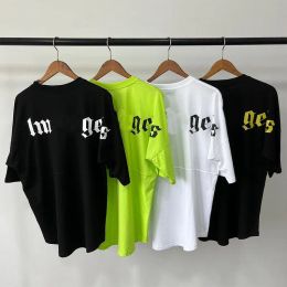 Nouveau T-shirt Almai Col Rond avec Grand Logo Impression sur le Dos pour Hommes et Femmes T-shirts Manches Courtes Lâche Épaule Goutte Mince Pur Coton T-shirts Top Vêtements