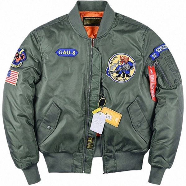 Nuevo Alpha Martin Otoño Invierno Fuerza Aérea Vuelo Bombardero Piloto Chaqueta Hombres Chaqueta táctica militar GAU-8 Béisbol Cálido Abrigo casual y6H3 #