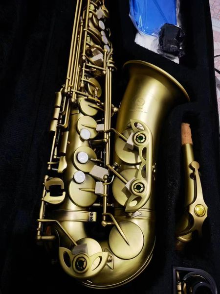 Nuevo Alto Sax Reference Saxofón de latón Antiguo Acabado de satén cepillado YAS-62 Instrumentos musicales profesionales