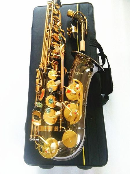 Nouveau saxophone alto A-991 de qualité la plus haute électronique Electroplated nkel nicke Golden Sax Alto Musical Instrument avec accessoires de boîtier