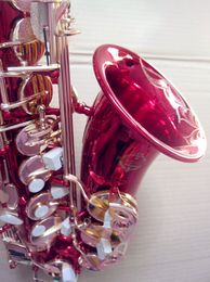 Nuevo saxofón Alto instrumento musical E-Flat Red Saxofón profesional con estuche