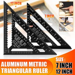 Nouvelle règle triangulaire en alliage d'aluminium, règle de mesure de cadre d'onglet à Double échelle pour outils de menuiserie, rapporteur carré