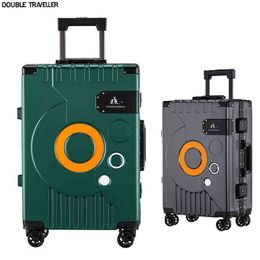 Nieuwe aluminium frame Bagage inch Fashion trolley Case Universal Wheeltechnology Luxury '' Carry On Cabin Suitcase J220708 J220708