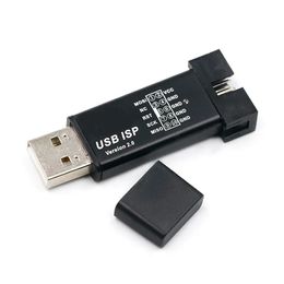 Nieuwe aluminium shell USBASP USBISP AVR -programmeur USB ISP USB ASP ATMEGA8 ATMEGA128 Ondersteuning Win7 64 10pin tot 6 pins Adapter Board For AVR