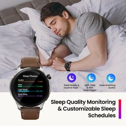 Nouveau Amazfit GTR 4 Smartwatch Dual Band Positionnement Bluetooth Appels téléphoniques Smart Watch Storage Music pour Android iOS