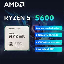 Nouveau processeur AMD Ryzen 5 5600 R5 5600 3.5GHz 6 cœurs 12 fils processeur Am4 7NM L3 = 32M 100-000000927 pour kit de carte mère B450m B550m