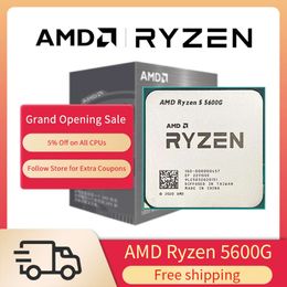 Nouveau AMD Ryzen 5 5600G R5 5600G 3.9GHz SIx-Core douze threads 65W processeur d'unité centrale Socket AM4 L3 = 16M sans ventilateur