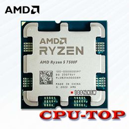 Processeur AMD Ryzen 5 7500F R5 7500F, 3.7GHz, 6C/12T, pour ordinateur de bureau, 5nm, L3 = 32M, 100-000000, 597, socket AM5, sans refroidisseur, nouveau