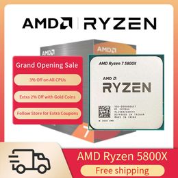 Nieuwe AMD Ryzen 7 5800x R7 5800x CPU-processor 3,8 GHz 8-core 16-draads 7NM L3 = 32M zonder ventilator